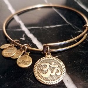 Alex And Ani OM Charm Bangle Bracelet Rafaelian Ru